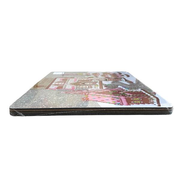 Gingerbread House Cork Backed Hard Placemats 12x16 Set of 4 Christmas New - Picture 7 of 9